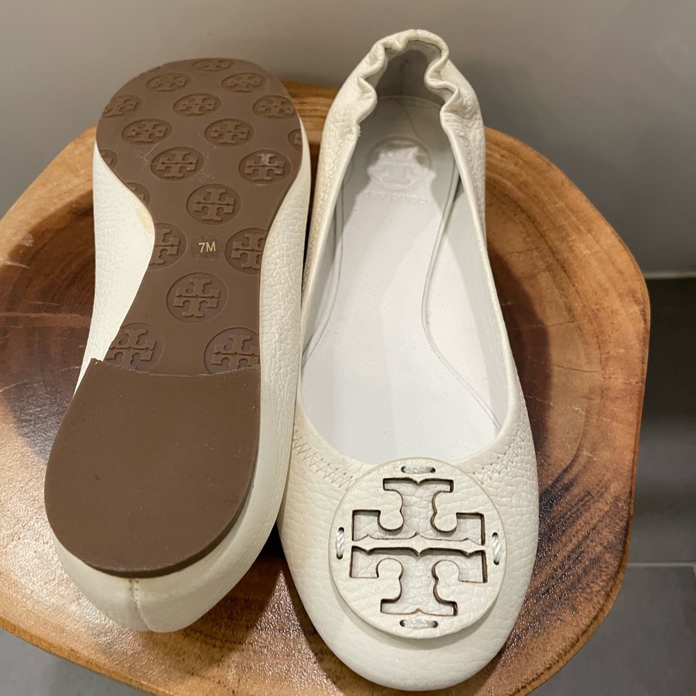 Tory Burch Women's Cream Reva Ballet Flats